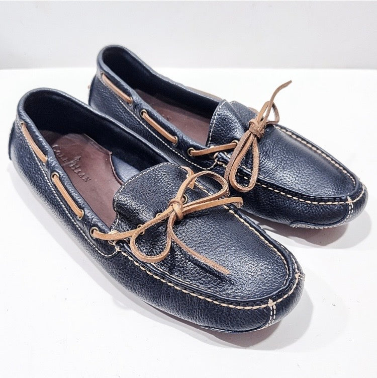 LIKE NEW - Cole Haan Men's Gunnison Navy Blue Pebble Leather Driving Moc Loafers - Size:9.5D
