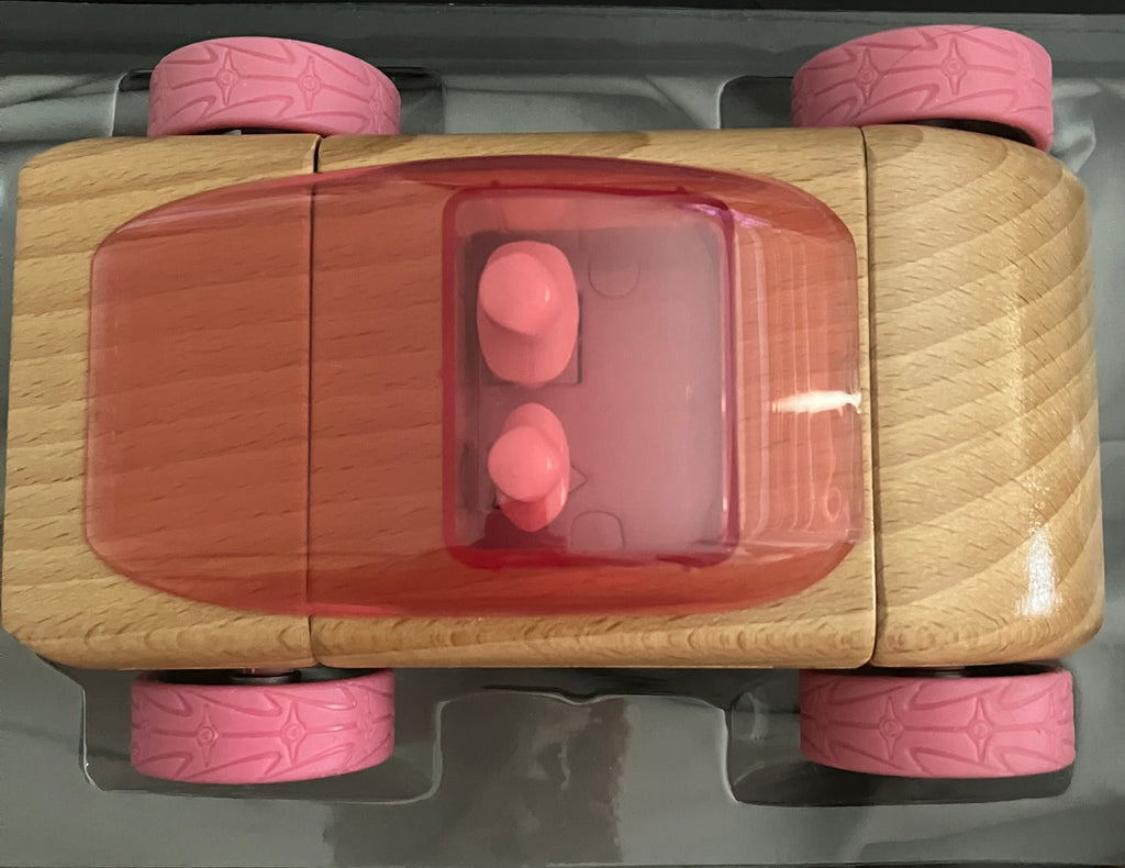 BRAND NEW - Automoblox C9 Wooden Car Designed & Autographed by Calello Pink Wheels Authentic Toy