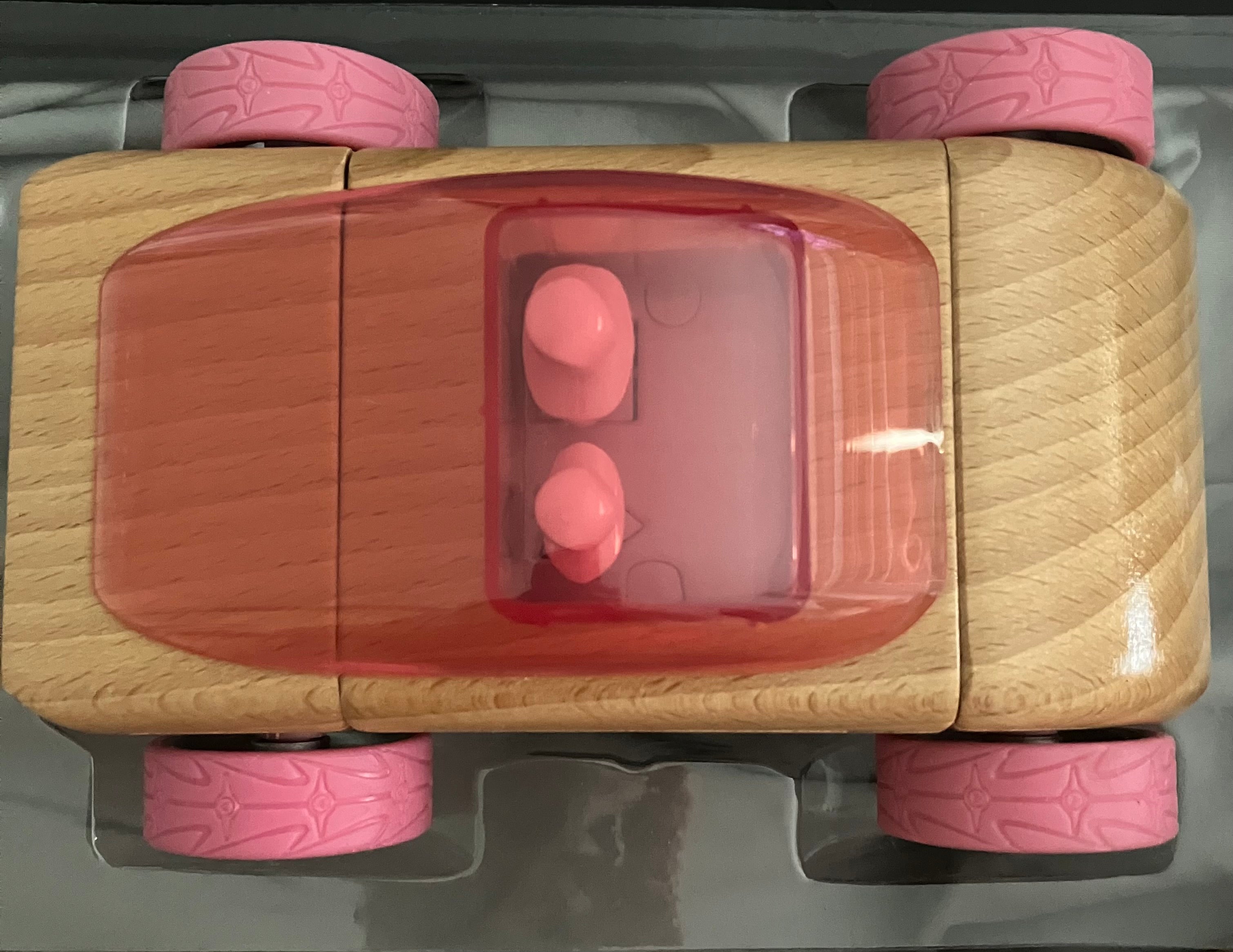 BRAND NEW - Automoblox C9 Wooden Car Designed & Autographed by Calello Pink Wheels Authentic Toy