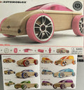 BRAND NEW - Automoblox C9 Wooden Car Designed & Autographed by Calello Pink Wheels Authentic Toy