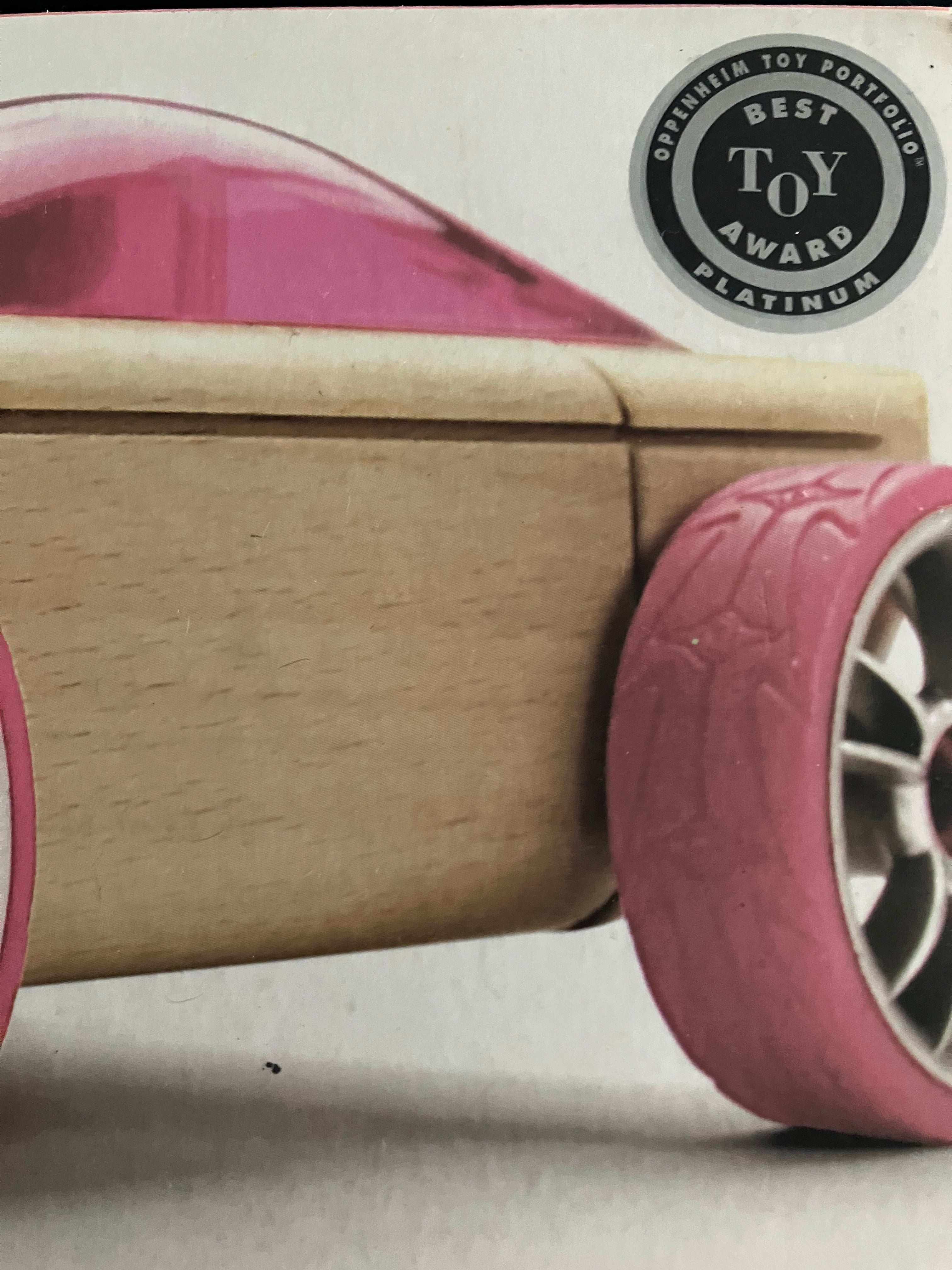 BRAND NEW - Automoblox C9 Wooden Car Designed & Autographed by Calello Pink Wheels Authentic Toy