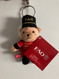 FAO Schwarz Plush Bear Soldier Keychain Original Red Black Uniform Collectible