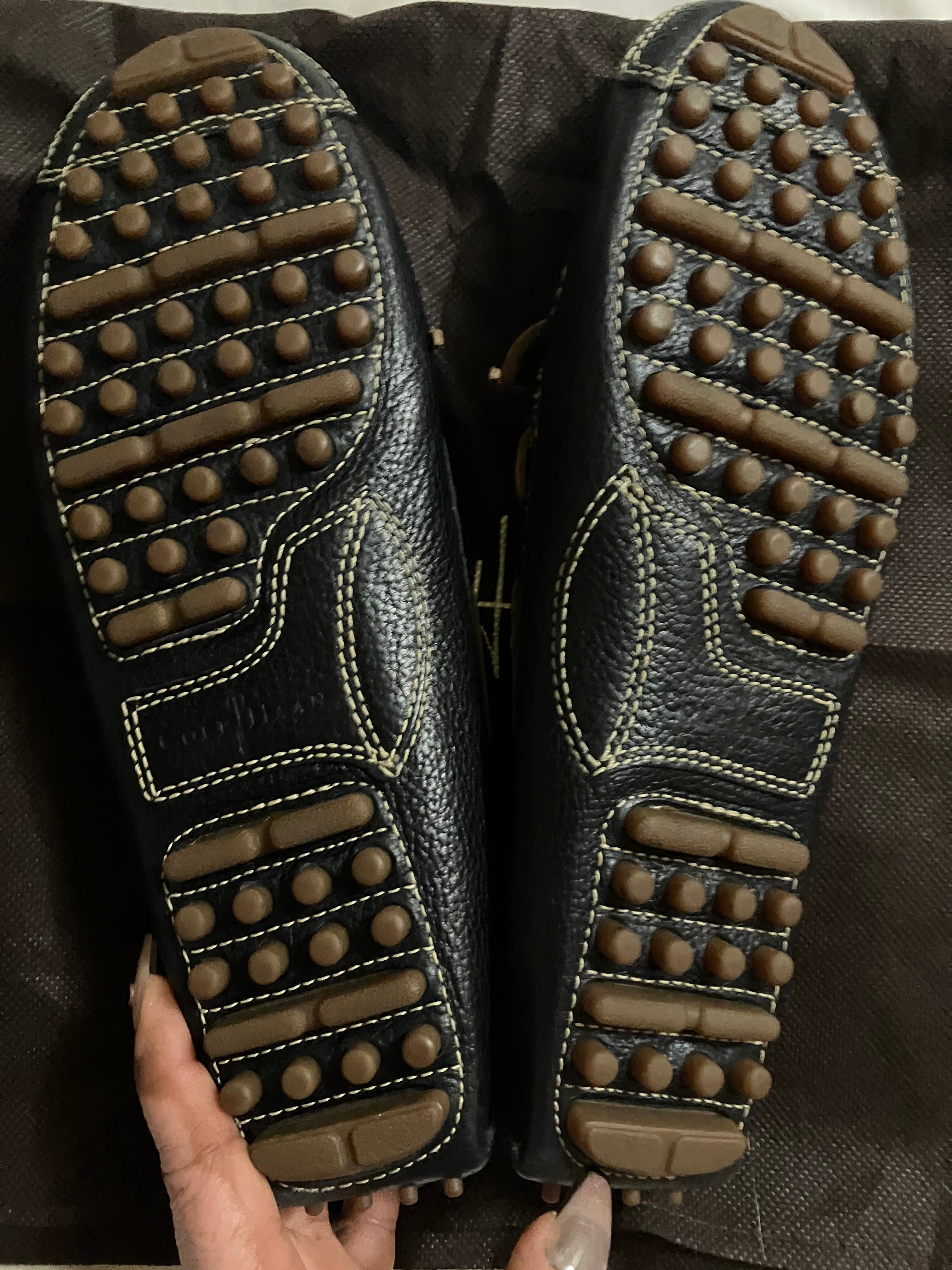 LIKE NEW - Cole Haan Men's Gunnison Navy Blue Pebble Leather Driving Moc Loafers - Size:9.5D