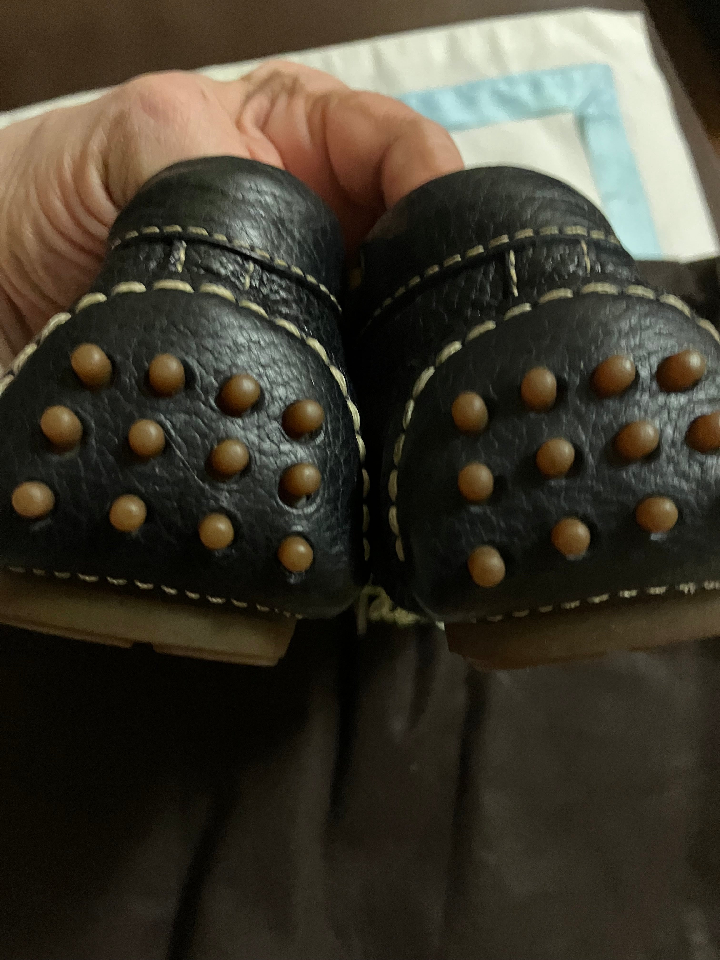 LIKE NEW - Cole Haan Men's Gunnison Navy Blue Pebble Leather Driving Moc Loafers - Size:9.5D