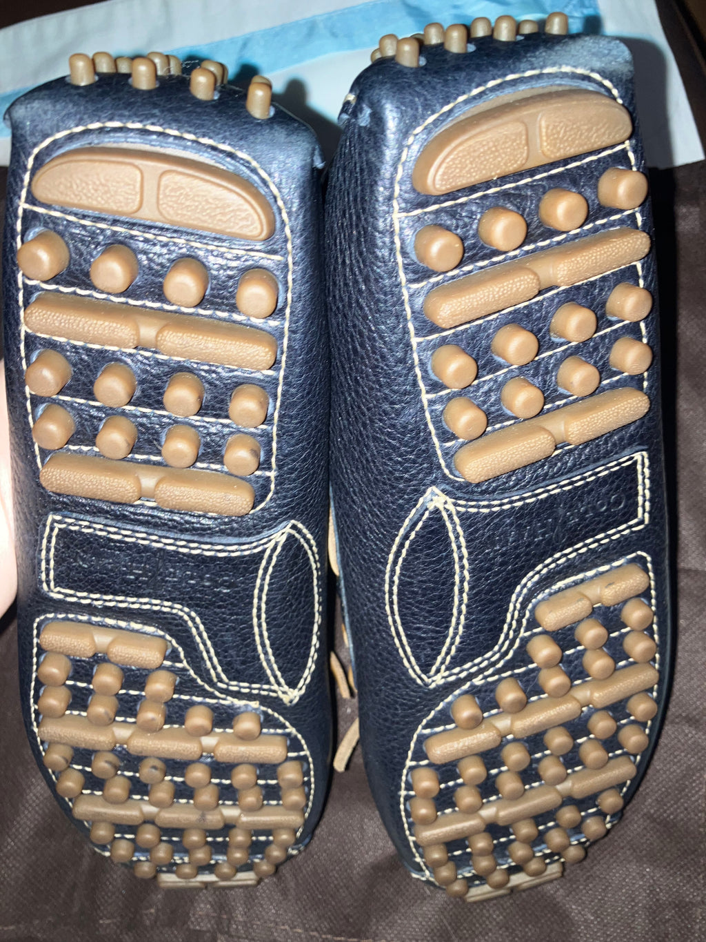 LIKE NEW - Cole Haan Men's Gunnison Navy Blue Pebble Leather Driving Moc Loafers - Size:9.5D