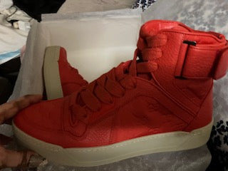 BRAND NEW - GUCCI MEN 6.5 RED LEATHER SNEAKERS